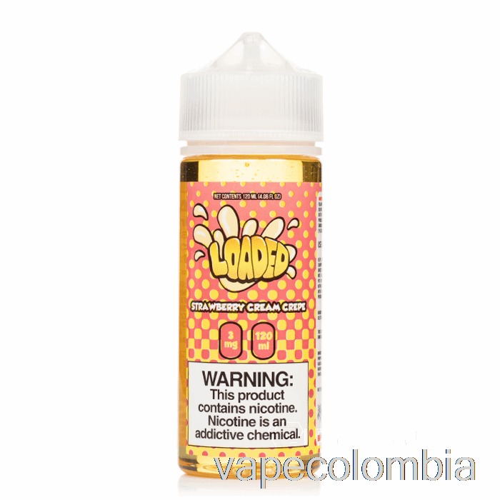 Crepe De Crema De Fresa Recargable Vape - E-líquido Cargado - Vapores Despiadados - 120ml 0mg